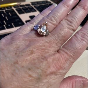 Dimonique Sterling Silver 925 stamped with a pink stone size 9.5